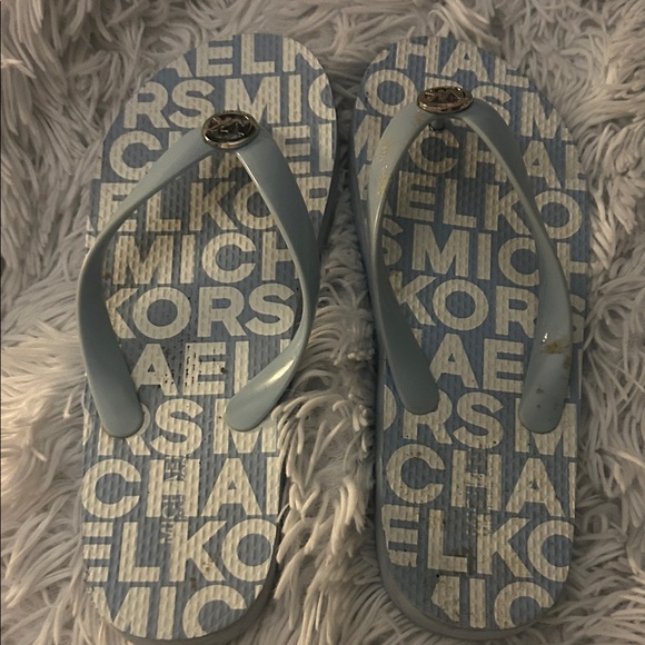 Michael Kors Kids Light Blue Flip Flops - Picture 3 of 7